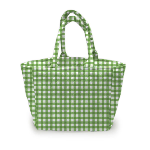 Anthia Gingham Green Quilted Handbag