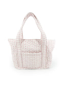Anthia Gingham Pink Zipper Tote Bag