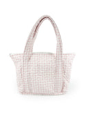 Anthia Gingham Pink Zipper Tote Bag