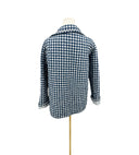Anthia Gingham Navy Quilted Snap Jacket