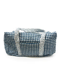 Anthia Gingham Navy Weekender Duffle Bag