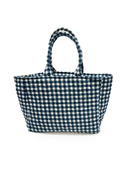 Anthia Gingham Navy Quilted Handbag