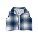 Anthia Gingham Navy Quilted Cate Vest
