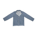 Anthia Gingham Navy Quilted Snap Jacket