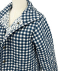 Anthia Gingham Navy Quilted Snap Jacket