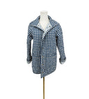 Anthia Gingham Navy Quilted Snap Jacket
