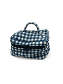 Anthia Gingham Navy Quilted Travel Case