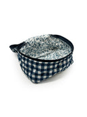 Anthia Gingham Navy Quilted Travel Case