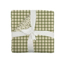 Anthia Gingham Olive/Linen Baby Blanket