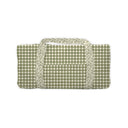 Anthia Gingham Olive/Linen Quilted Weekender Duffle Bag