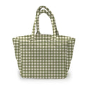 Anthia Gingham Olive/Linen Quilted Handbag