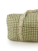 Anthia Gingham Olive/Linen Quilted Weekender Duffle Bag