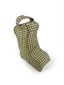 Anthia Gingham Olive/Linen Quilted Boot Bag