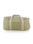 Anthia Gingham Olive/Linen Quilted Weekender Duffle Bag