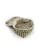 Anthia Gingham Olive/Linen Quilted Travel Case