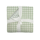 Anthia Gingham Sage Baby Blanket
