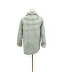 Anthia Gingham Sage Quilted Snap Jacket