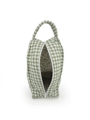 Anthia Gingham Sage Quilted Boot Bag
