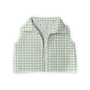 Anthia Gingham Sage Quilted Cate Vest