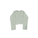 Anthia Gingham Sage Cropped Quilted Jacket