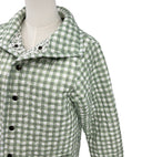 Anthia Gingham Sage Quilted Snap Jacket