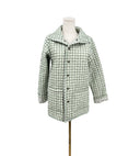 Anthia Gingham Sage Quilted Snap Jacket