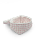 Anthia Gingham Pink Quilted Travel Case