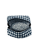 Anthia Gingham Navy Quilted Makeup Bag