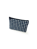 Anthia Gingham Navy Quilted Makeup Bag