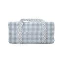 Anthia Gingham Blue Quilted Weekender Duffle Bag