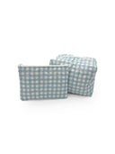 Anthia Gingham Blue Quilted Makeup Bag