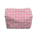 Anthia Gingham Fuchsia Quilted Makeup Bag