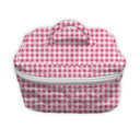 Anthia Gingham Fuchsia Quilted Travel Case