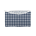 Anthia Gingham Navy Quilted Makeup Bag