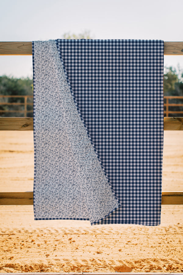 Anthia Gingham Navy Quilt