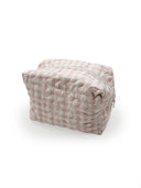 Anthia Gingham Pink Quilted Makeup Bag