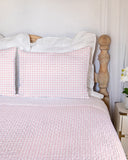 Anthia Gingham Light Pink Quilt