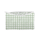 Anthia Gingham Sage Quilted Makeup Bag