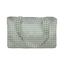 Anthia Gingham Sage Quilted Tote