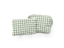Anthia Gingham Sage Quilted Makeup Bag