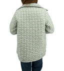 Anthia Gingham Sage Quilted Snap Jacket
