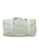 Anthia Gingham Sage Weekender Duffle Bag