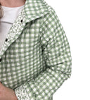 Anthia Gingham Sage Quilted Snap Jacket