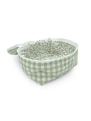 Anthia Gingham Sage Quilted Travel Case