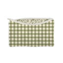 Anthia Gingham Olive/Linen Makeup Bag