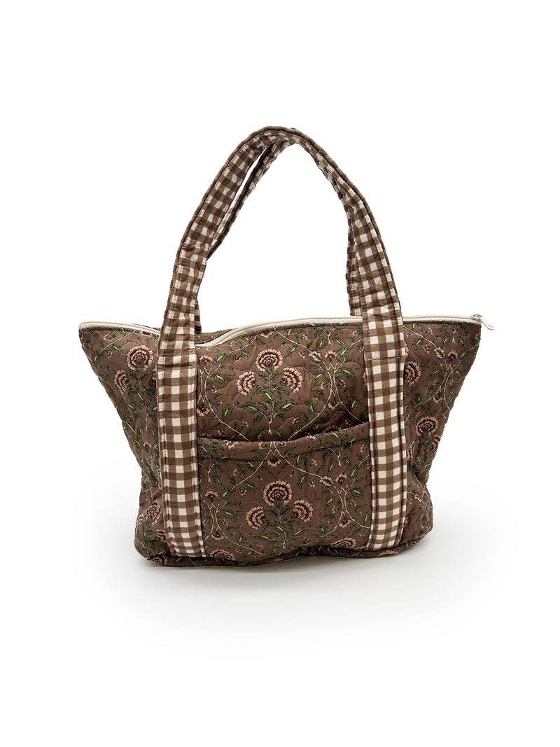 Erin & Ben Co. Arielle Brown Zipper Tote Bag