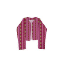 Bella Stripe Berry Cropped Quilted Jacket