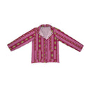 Bella Stripe Berry Quilted Snap Jacket