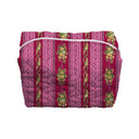 Bella Stripe Berry Quilted Makeup Bag
