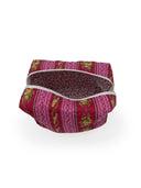 Bella Stripe Berry Quilted Makeup Bag